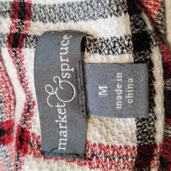 Market & Spruce women's plaid long sleeve button up shirt Sz M - Picture 12 of 14